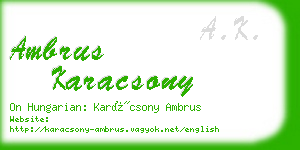 ambrus karacsony business card